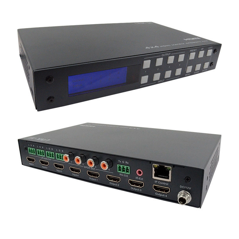 4x4 HDMI マトリックス アナログと SPDIF オーディオ エクストラクション 4K TCP/IP Web GUI コントロール