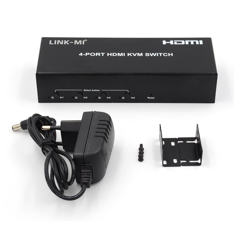 4ポート KVM スイッチ HDMI 4K 30Hz ホットキー 自動スイッチ 遅延なし USB スイッチ