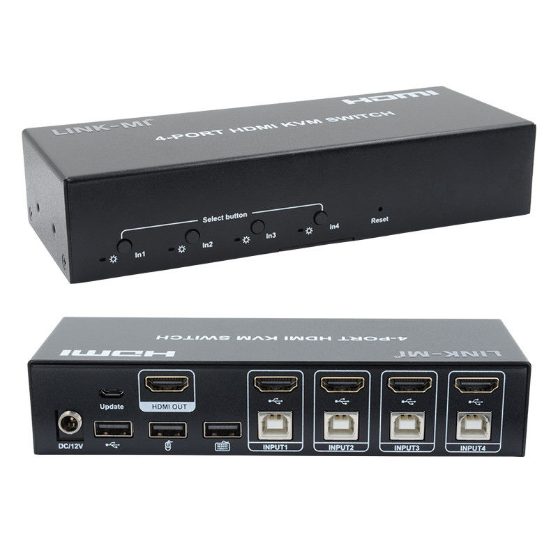 4ポート KVM スイッチ HDMI 4K 30Hz ホットキー 自動スイッチ 遅延なし USB スイッチ