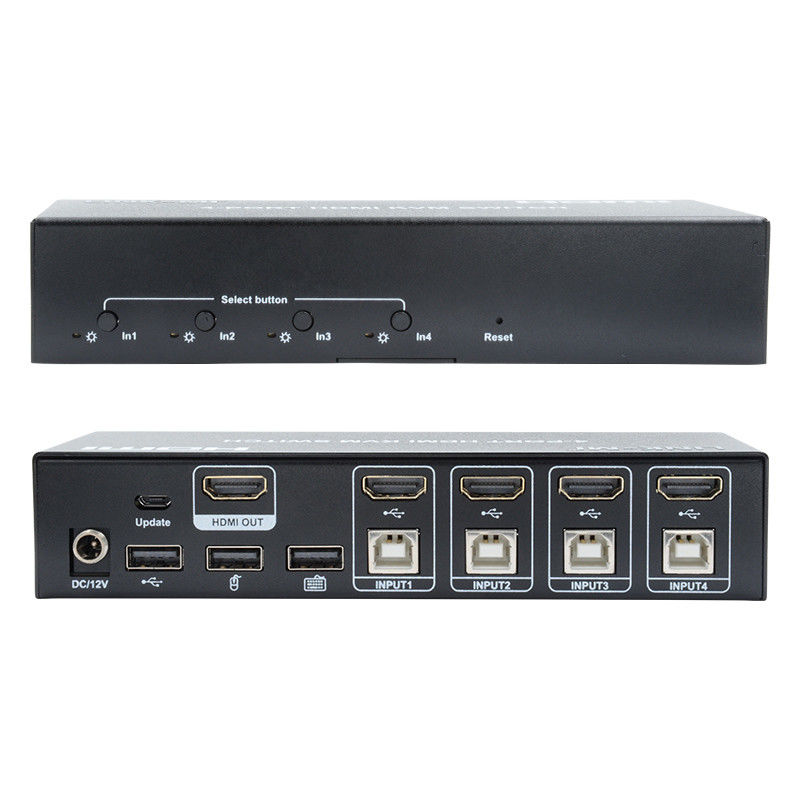 4ポート KVM スイッチ HDMI 4K 30Hz ホットキー 自動スイッチ 遅延なし USB スイッチ