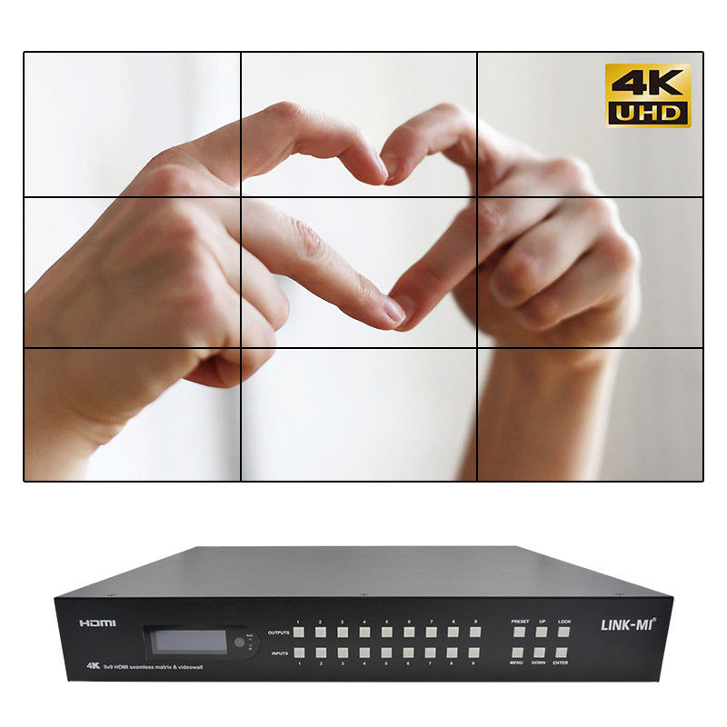 9x9 70M HDMI ビデオ ウォール プロセッサ HDMI スプリッタ 3x3 4K HDMI マトリックス エクステンダー
