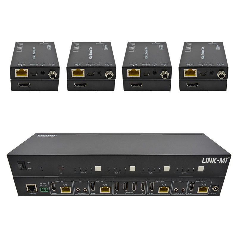 70M 4X4 HDMIマトリックス IRマトリックス機能付き 18Gbps 4K@60Hz HDMI 2.0b POC