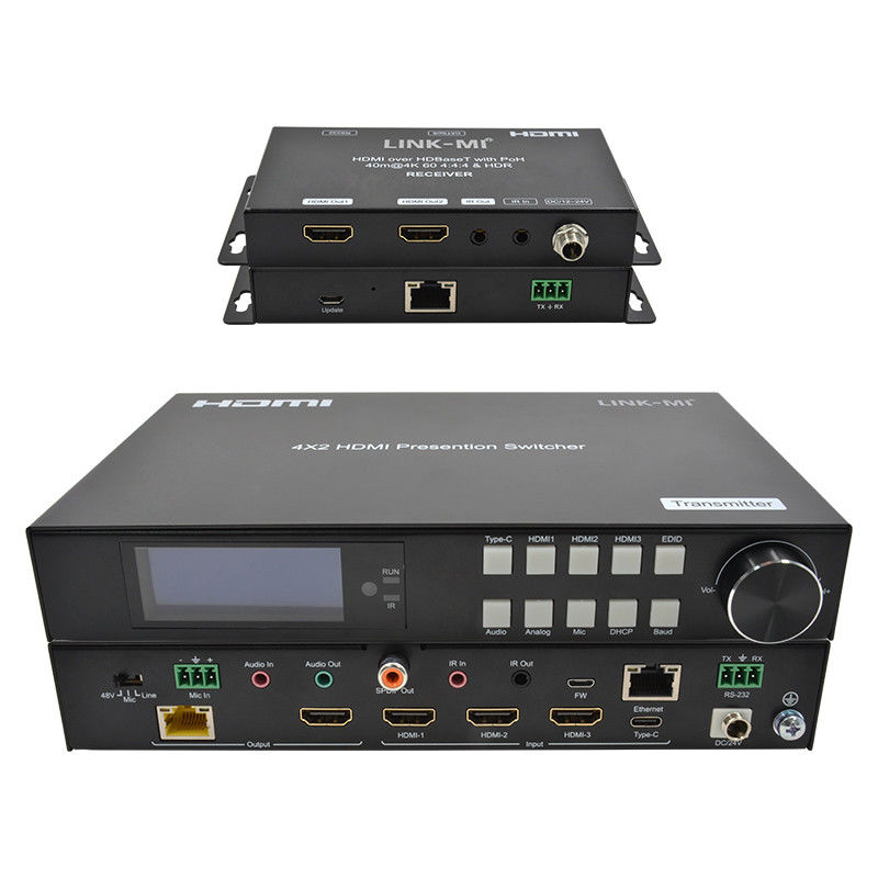 18Gbps 4K ビデオ HDMI スイッチ 2.0 HDBaseT スイッチ HDMI と USB - C 入力