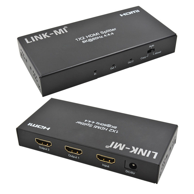48Gbps HDMI スプリッタ 8k 1x2 HDMI エクステンダー サポート ダウンスケーラー HDR10 EDID HDCP22