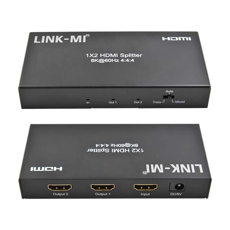 48Gbps HDMI スプリッタ 8k 1x2 HDMI エクステンダー サポート ダウンスケーラー HDR10 EDID HDCP22