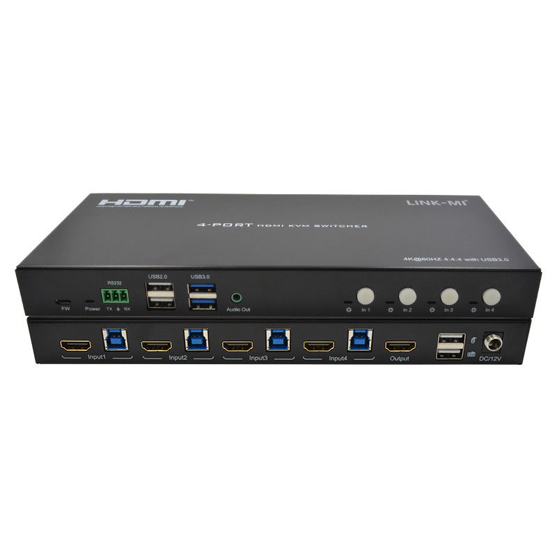 4 ポート ネットワーク HDMI2.0 KVM スイッチ 4K 60Hz 18Gbps まで