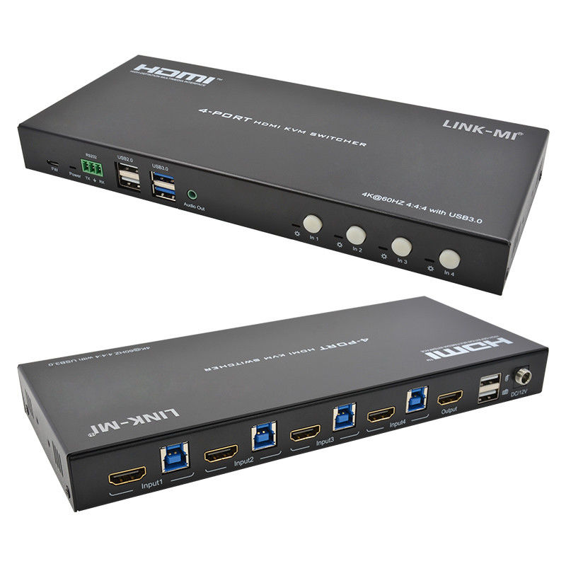 4 ポート ネットワーク HDMI2.0 KVM スイッチ 4K 60Hz 18Gbps まで