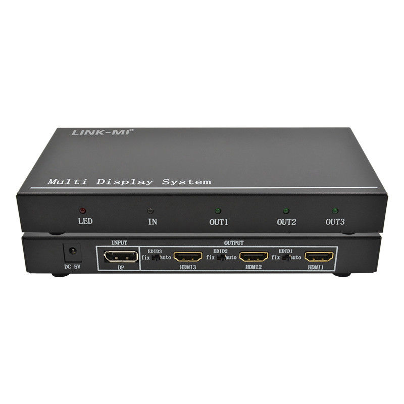 5760×1080 UHD 1X3 ビデオ ウォール コントローラー プロセッサ マルチ スクリーン スプライサー 1 DP イン 3 HDMI アウト