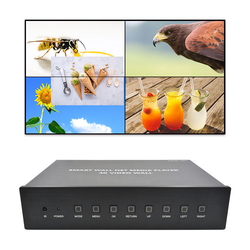 HDMI 2X2 4K ビデオ ウォール コントローラー メディア プレーヤー テレビ ウォール プロセッサ 4 テレビ