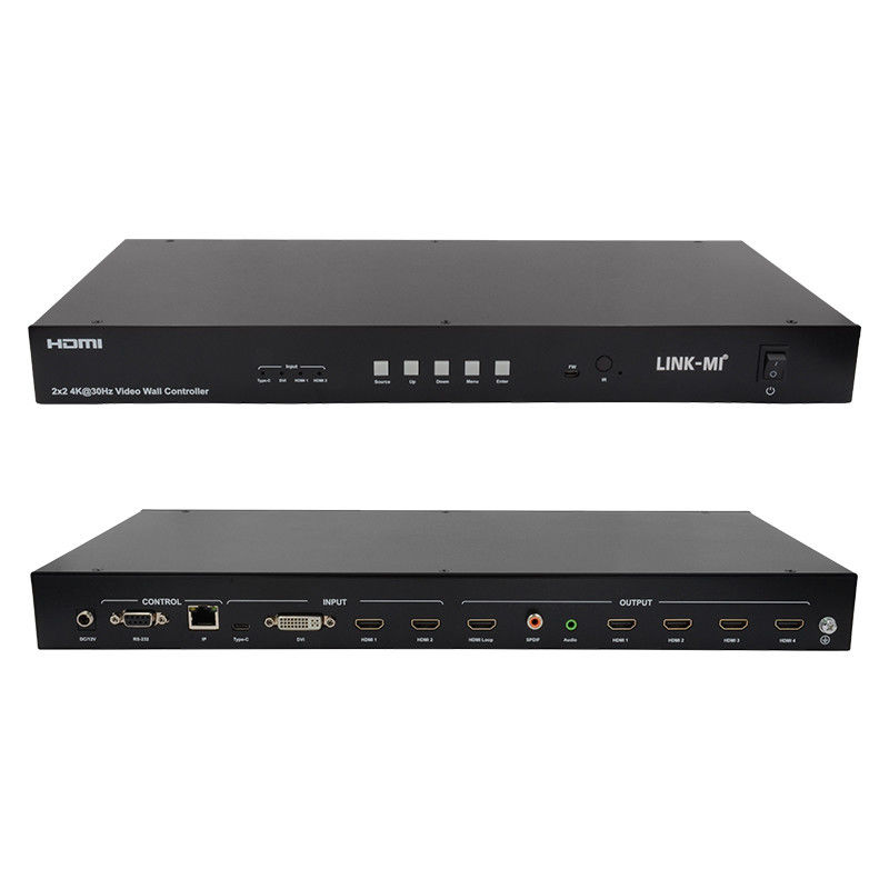 4K ビデオ ウォール マトリックス コントローラー 2x2 1x4 4x1 10x10 スプリッシング ディスプレイ USB Type C DVI