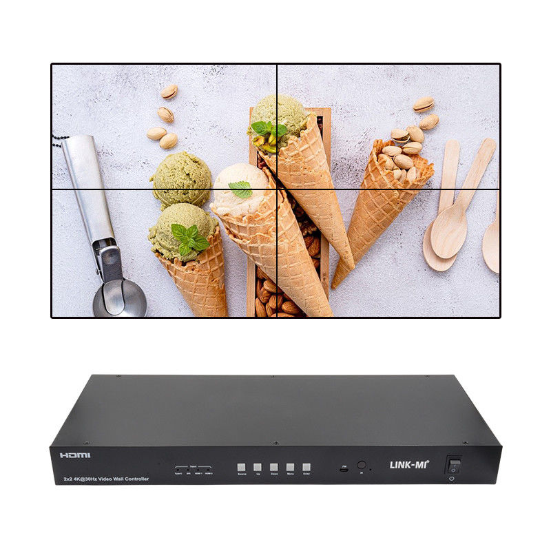 4K ビデオ ウォール マトリックス コントローラー 2x2 1x4 4x1 10x10 スプリッシング ディスプレイ USB Type C DVI