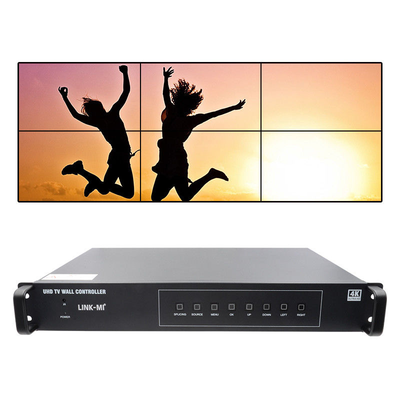 2×3HDMIビデオウォールコントローラ 4K 1×4 1×3 1×2 テレビウォールプロセッサ 6つのディスプレイ
