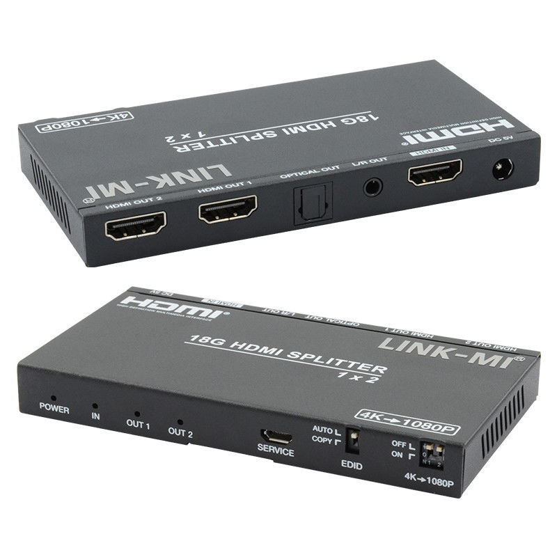 4K 2.0b 2ポート HDMI スプリッタ 4 HDCP 2.2COPY AUTO EDID HDMIオーディオビデオ抽出
