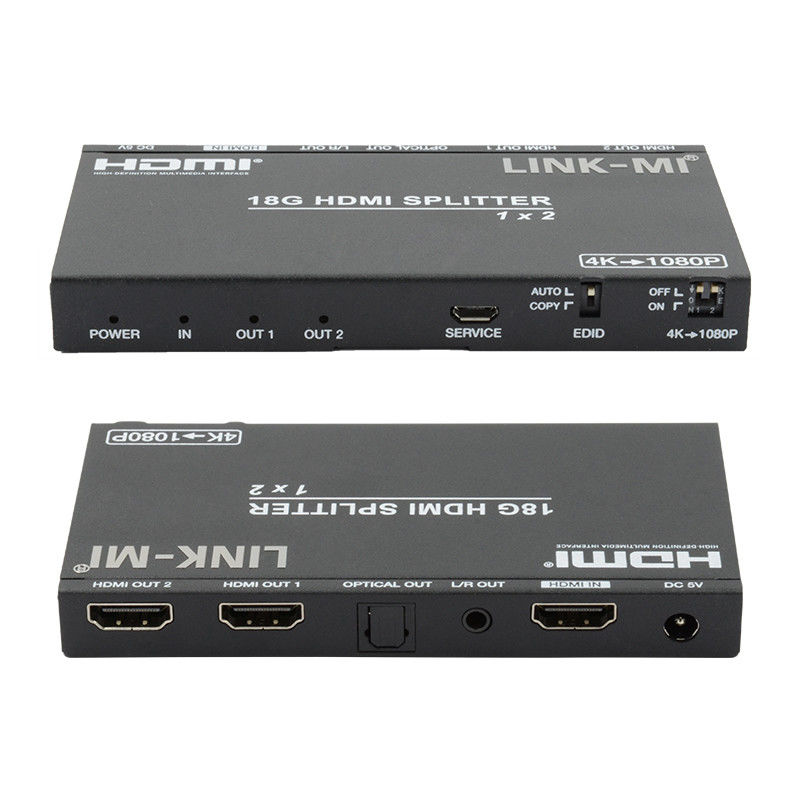 4K 2.0b 2ポート HDMI スプリッタ 4 HDCP 2.2COPY AUTO EDID HDMIオーディオビデオ抽出
