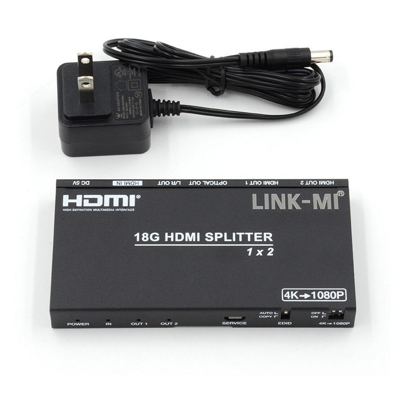 4K 2.0b 2ポート HDMI スプリッタ 4 HDCP 2.2COPY AUTO EDID HDMIオーディオビデオ抽出