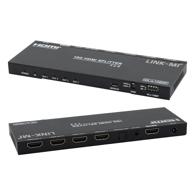 4K 1X4 マルチHDMI スプリッタ EDID アナログ光学HDMI2.0b 4ポートビデオ スプリッタ