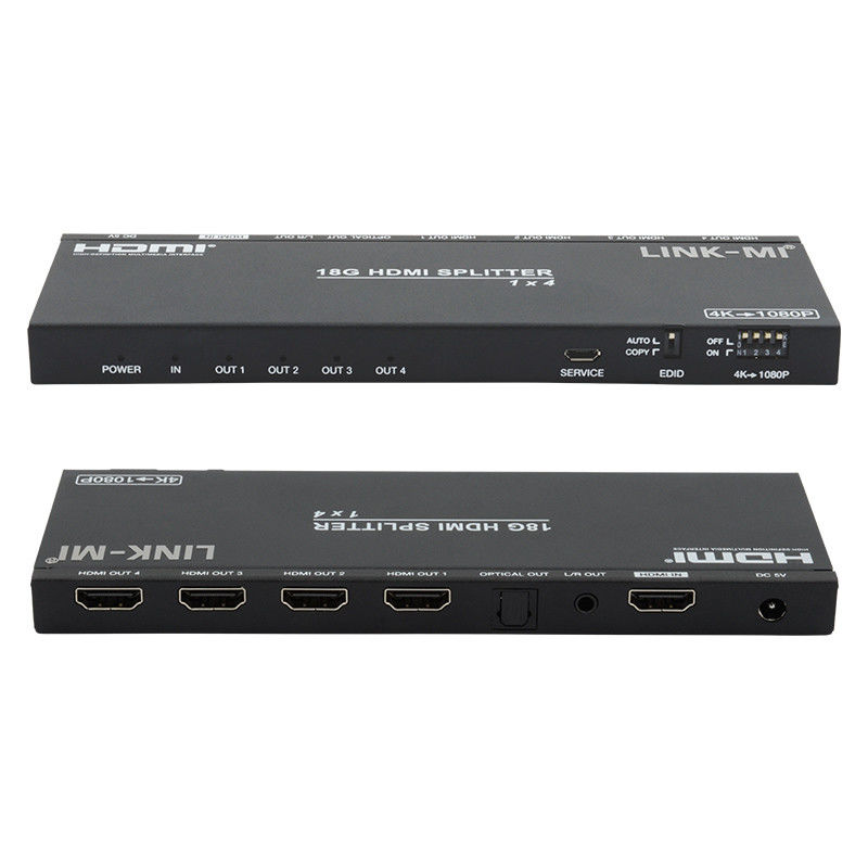 4K 1X4 マルチHDMI スプリッタ EDID アナログ光学HDMI2.0b 4ポートビデオ スプリッタ
