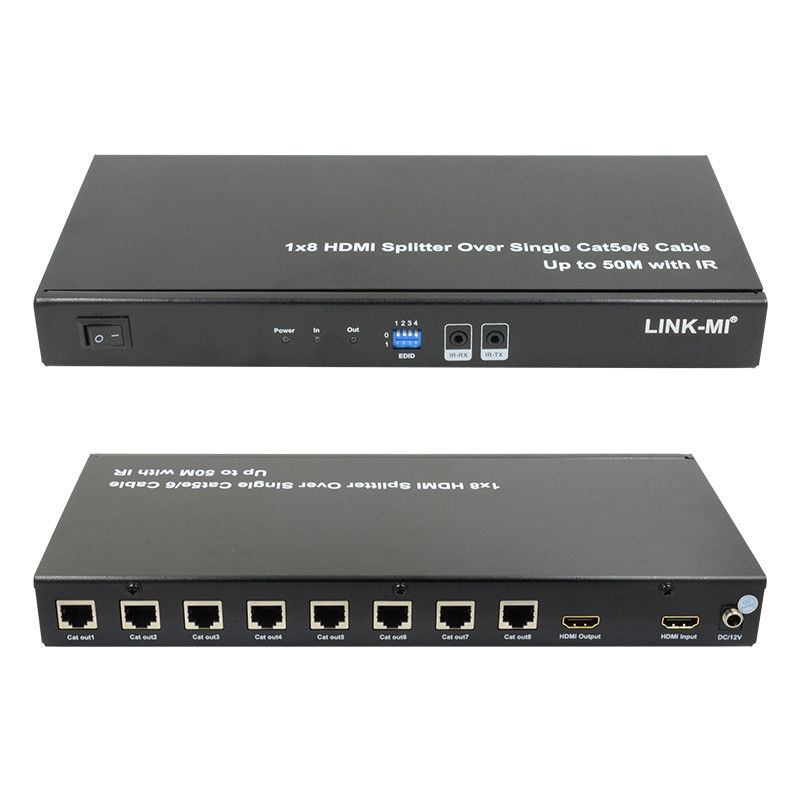 HDMI 50M 1X8 スプリッタ Cat5e 6 ケーブルサポート 3D IR 1080P 8 ポート HDMI スプリッタ