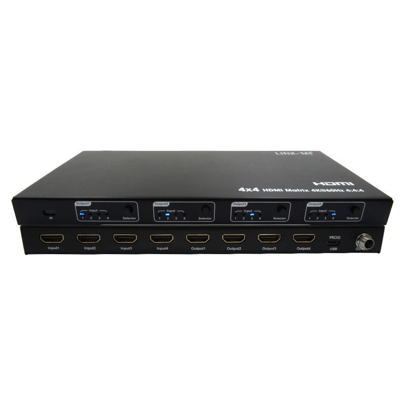 Rs232 4x4 HDMIマトリックススイッチ サポート 4K 60Hz 18Gbps EDID 4から4 HDMIビデオスイッチ
