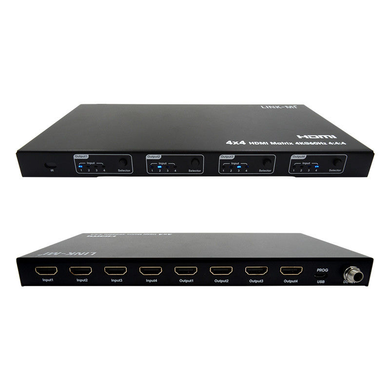 Rs232 4x4 HDMIマトリックススイッチ サポート 4K 60Hz 18Gbps EDID 4から4 HDMIビデオスイッチ