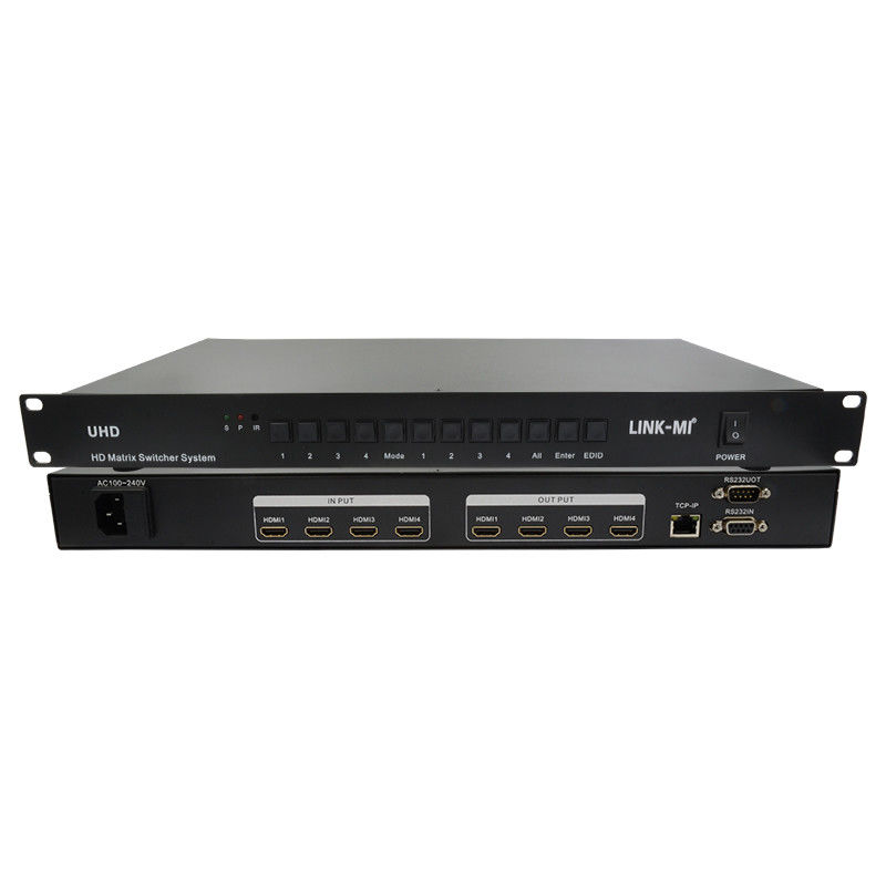 4X4 HDMI マトリックス スイッチシステム 4K HDMI ビデオ スイッチ RS232 TCP/IP サポート