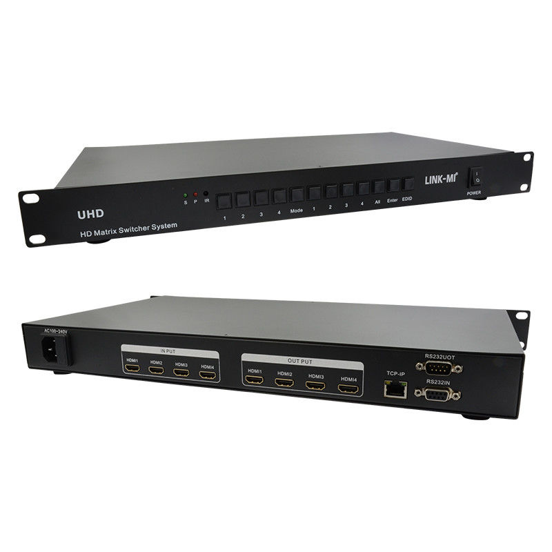 4X4 HDMI マトリックス スイッチシステム 4K HDMI ビデオ スイッチ RS232 TCP/IP サポート