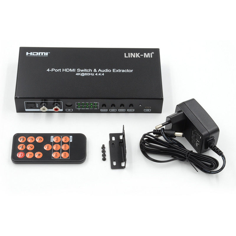 4X1ビデオ HDMI スイッチ 2.0 スイッチ 4K@60hz YUV4:44 18Gbps ARC,CEC,HDRをサポートする