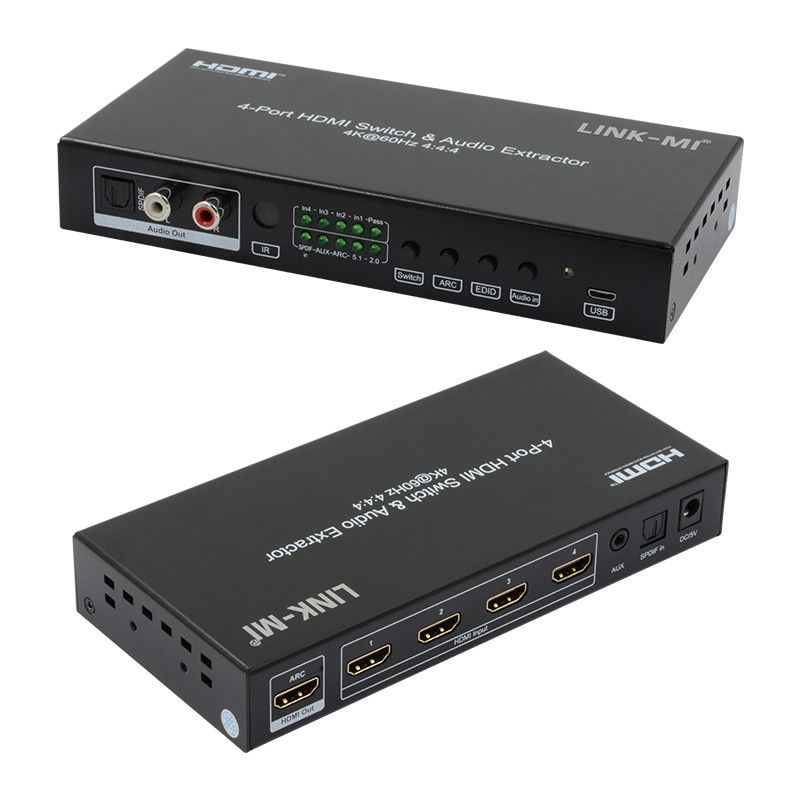 4X1ビデオ HDMI スイッチ 2.0 スイッチ 4K@60hz YUV4:44 18Gbps ARC,CEC,HDRをサポートする