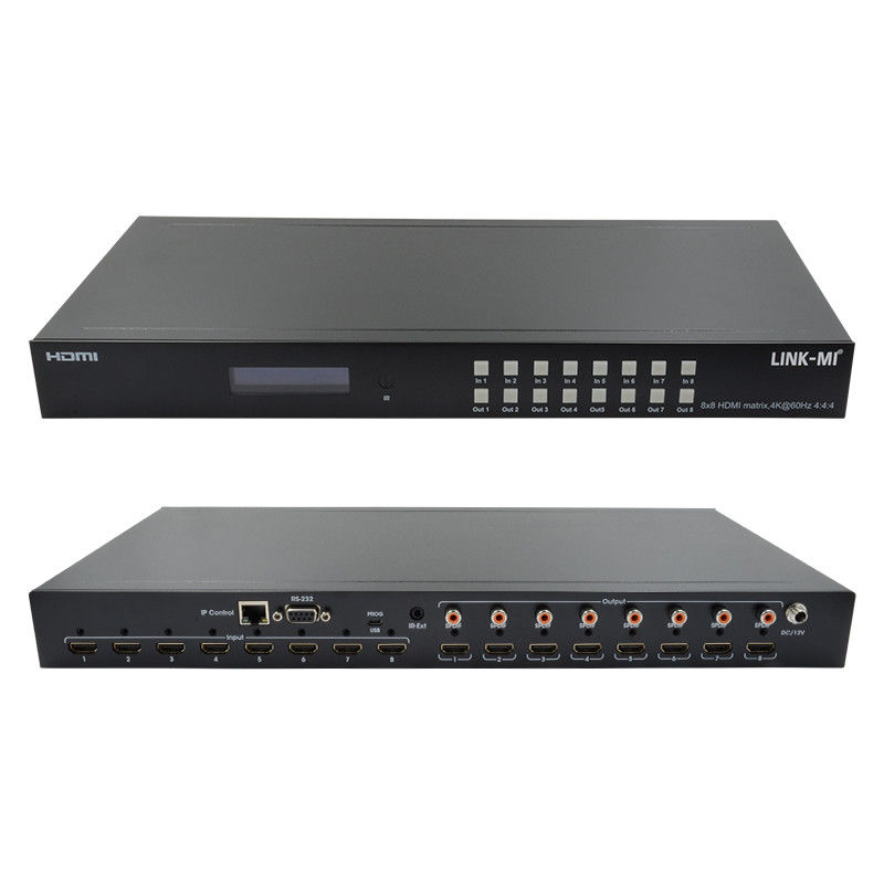 8x8 4K HDMI モジュラルマトリックススイッチ 8 UHD ディスプレイのためのSPDIFアウト IP Web GUI コントロール