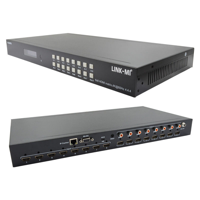 8x8 4K HDMI モジュラルマトリックススイッチ 8 UHD ディスプレイのためのSPDIFアウト IP Web GUI コントロール