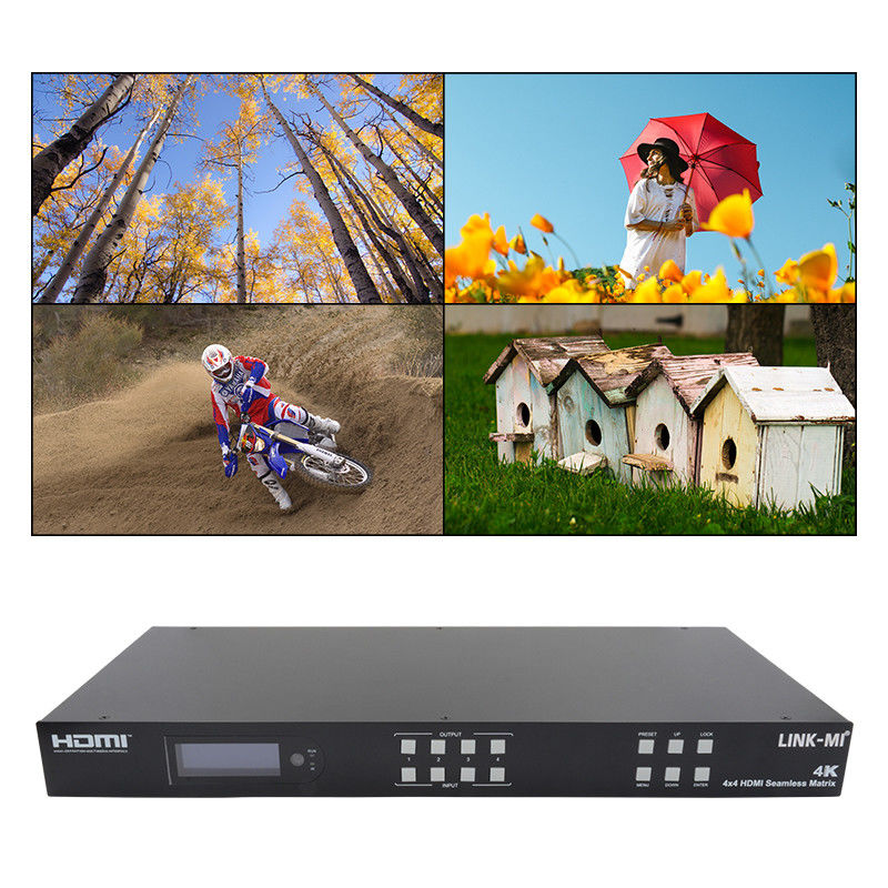 無縫HDMI 4KビデオウォールスプリッターHDMIマトリックススイッチ 2X2 4 イン 4 アウト