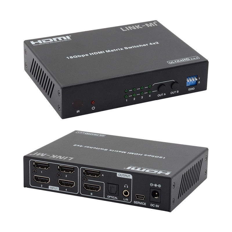 4X2 HDMI マトリックス スイッチ Hdmi スイッチ オーディオ エクストラクター 4K から 1080P ビデオ スイッチ