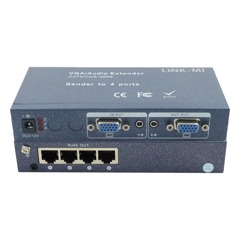 15ピン4ポート VGA拡張器 1から4 VGAスプリッター 4チャネルビデオUTP拡張器