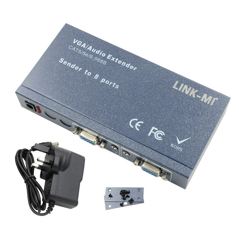 100m 200m 300m 1/8 VGA スプリッタ 1X8 エクステンダー 1から8ビデオオーディオ エクステンダー