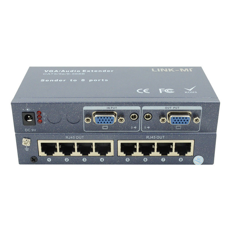 100m 200m 300m 1/8 VGA スプリッタ 1X8 エクステンダー 1から8ビデオオーディオ エクステンダー