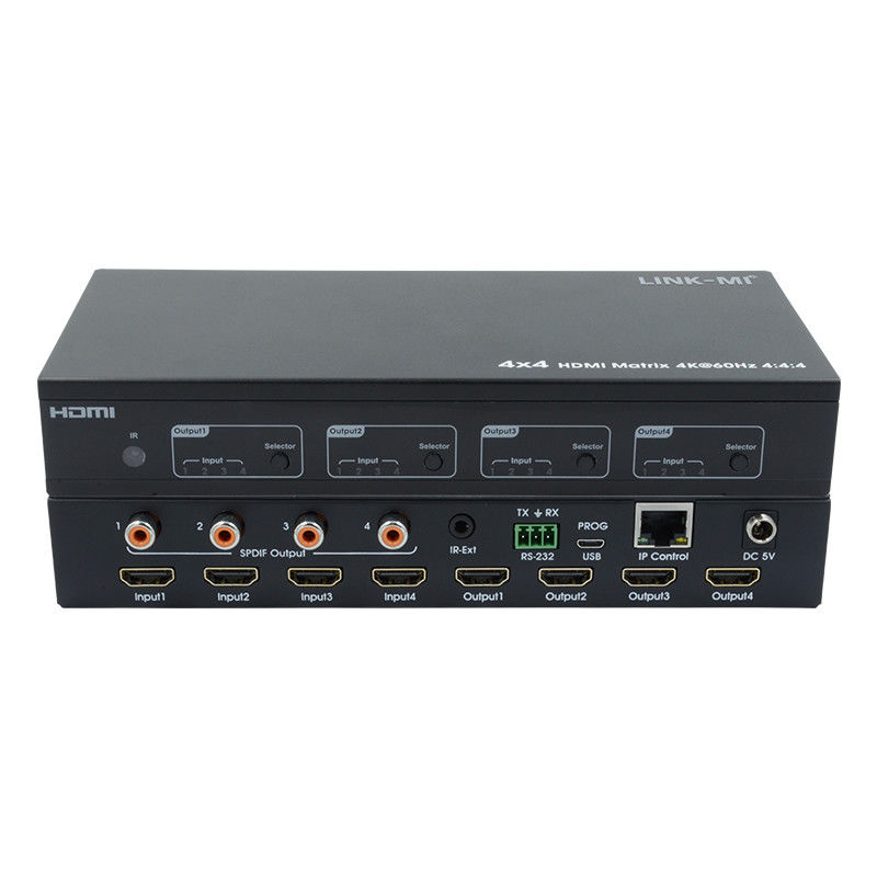 HDMI 4X4 4k マトリックススイッチ 4K60Hz 4つの超高画質ディスプレイのためのSPDIFオーディオAVマトリックス