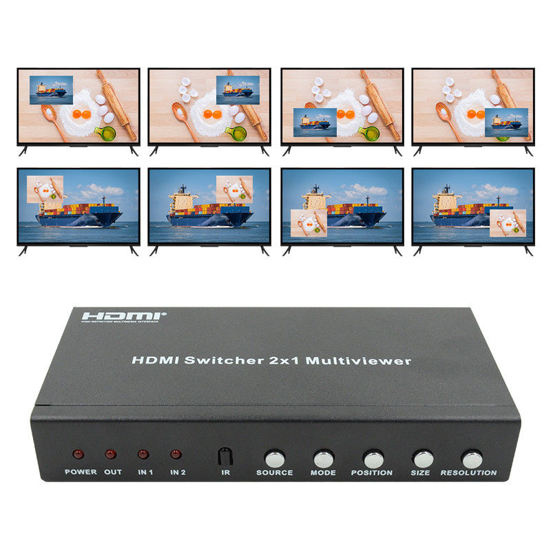 225MHz HDMI クアッドスクリーンスプリッター HDMI 2x1 マルチビューヤー PIP 2 In 1 アウト