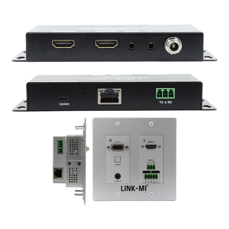 4K 40M HDBaseT HDMI+VGA ウォールプレート拡張子 バイディレクショナル ブロードバンド IR RS232 パス・スルー