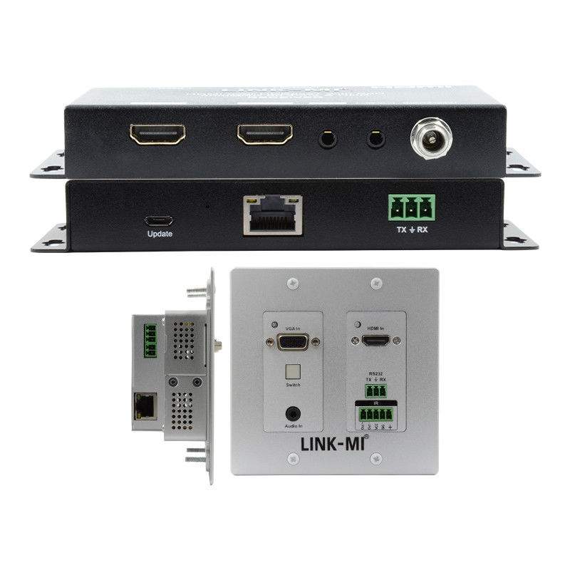 4K 40M HDBaseT HDMI+VGA ウォールプレート拡張子 バイディレクショナル ブロードバンド IR RS232 パス・スルー