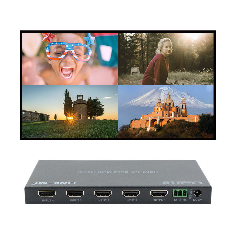 高性能HDMI 4x1クワッドマルチビューヤーHDMI 1.4b HDCP 1.4とDVI対応