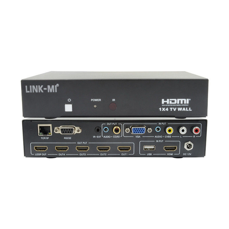 LM-TV04L HDMI 1x4 TV WALL サポート CVBS/VGA/HDMI/USB再生入力ソース