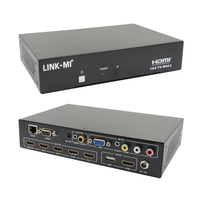LM-TV04L HDMI 1x4 TV WALL サポート CVBS/VGA/HDMI/USB再生入力ソース