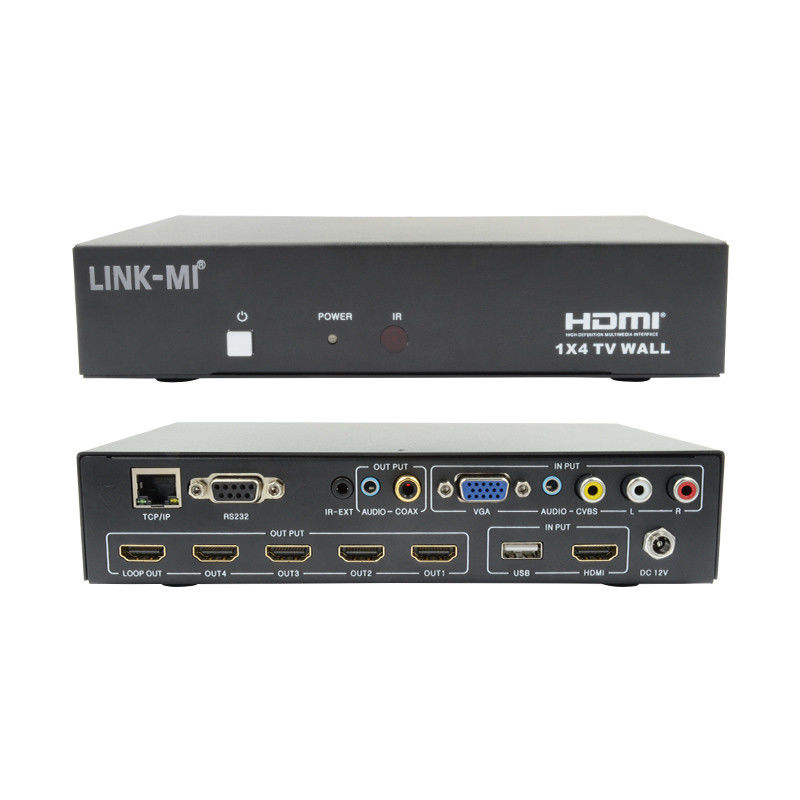 LM-TV04L HDMI 1x4 TV WALL サポート CVBS/VGA/HDMI/USB再生入力ソース