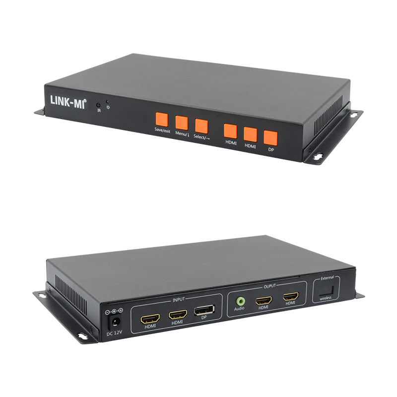サポート モバイル/HDMI/DP 入力 4K ビデオ ウォール コントローラー 2 つのディスプレイ