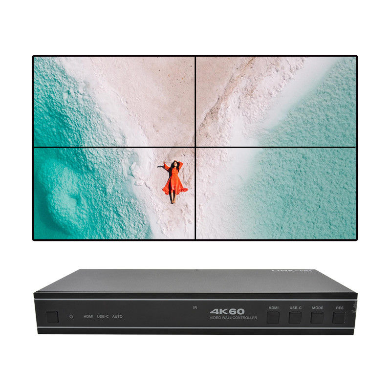 ユーザーフレンドリーな1X4HDMIビデオウォールコントローラ,USB-C入力オーディオとRS232サポート