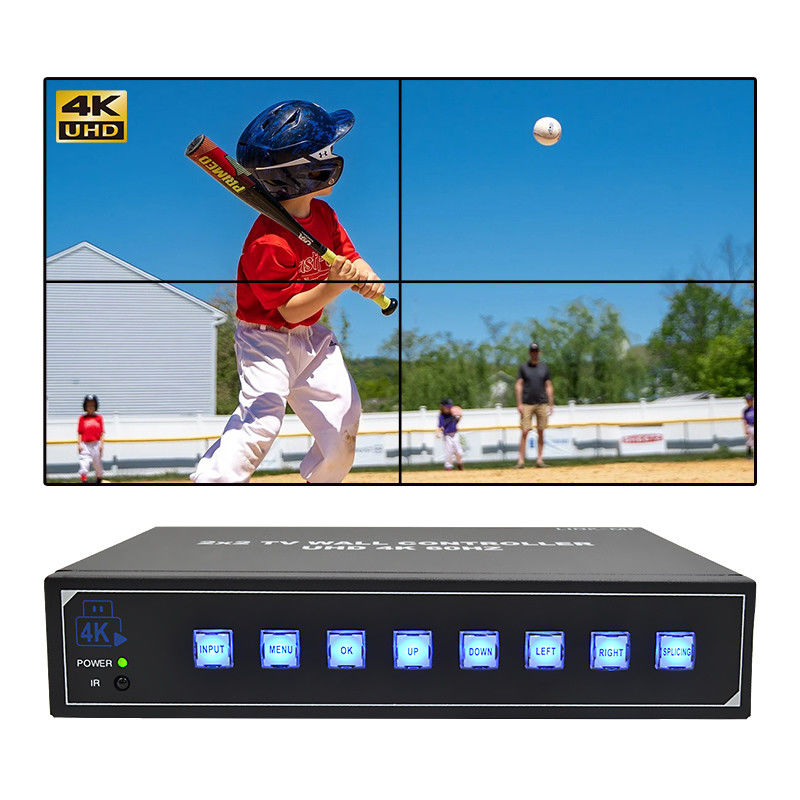 4K60 2x2 ビデオウォールコントローラー 4 スプライステレビ サポート 1x2 1x3 1x4 4x1 3x1 2x1 UHD TV ウォールプロセッサ