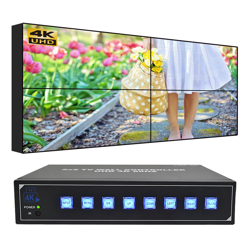 4Kビデオウォールコントローラ 最大4台のテレビ用 USB HDMIビデオウォールコントローラ 2x2