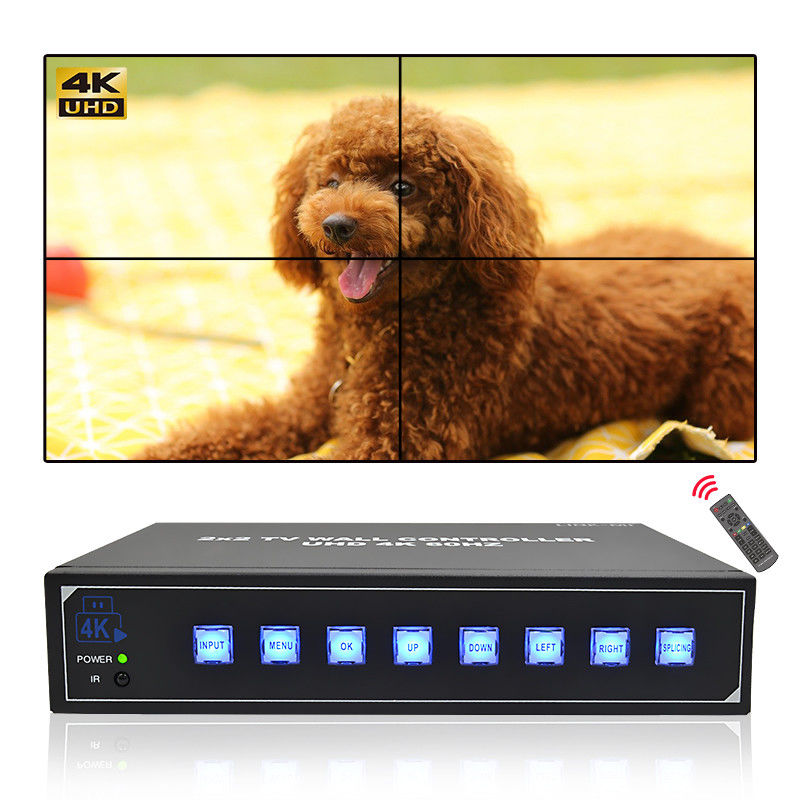 2x2 4K HDMIビデオウォールコントローラ 180°回転サポート 1x4 1x3 1x2 2x1 3x1 4x1 4K60 TVウォールコントローラ