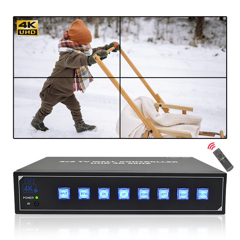 IR リモコン 4K HDMI ビデオウォール プロセッサ 2X2 4 UHD テレビ 4K 60Hz LED ビデオウォール