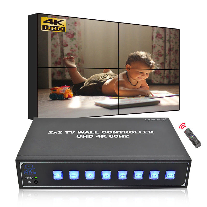 4つのテレビ 4Kビデオウォールプロセッサ 180°回転 Max 3840*2160 60Hz 入力解像度